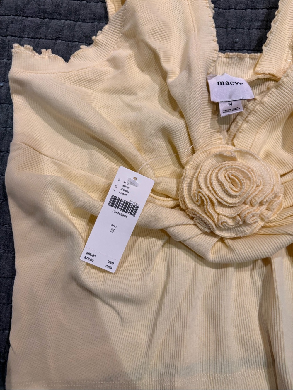 NWT Maeve Rosette V-Neck Sleeveless Top - Picture 3 of 4